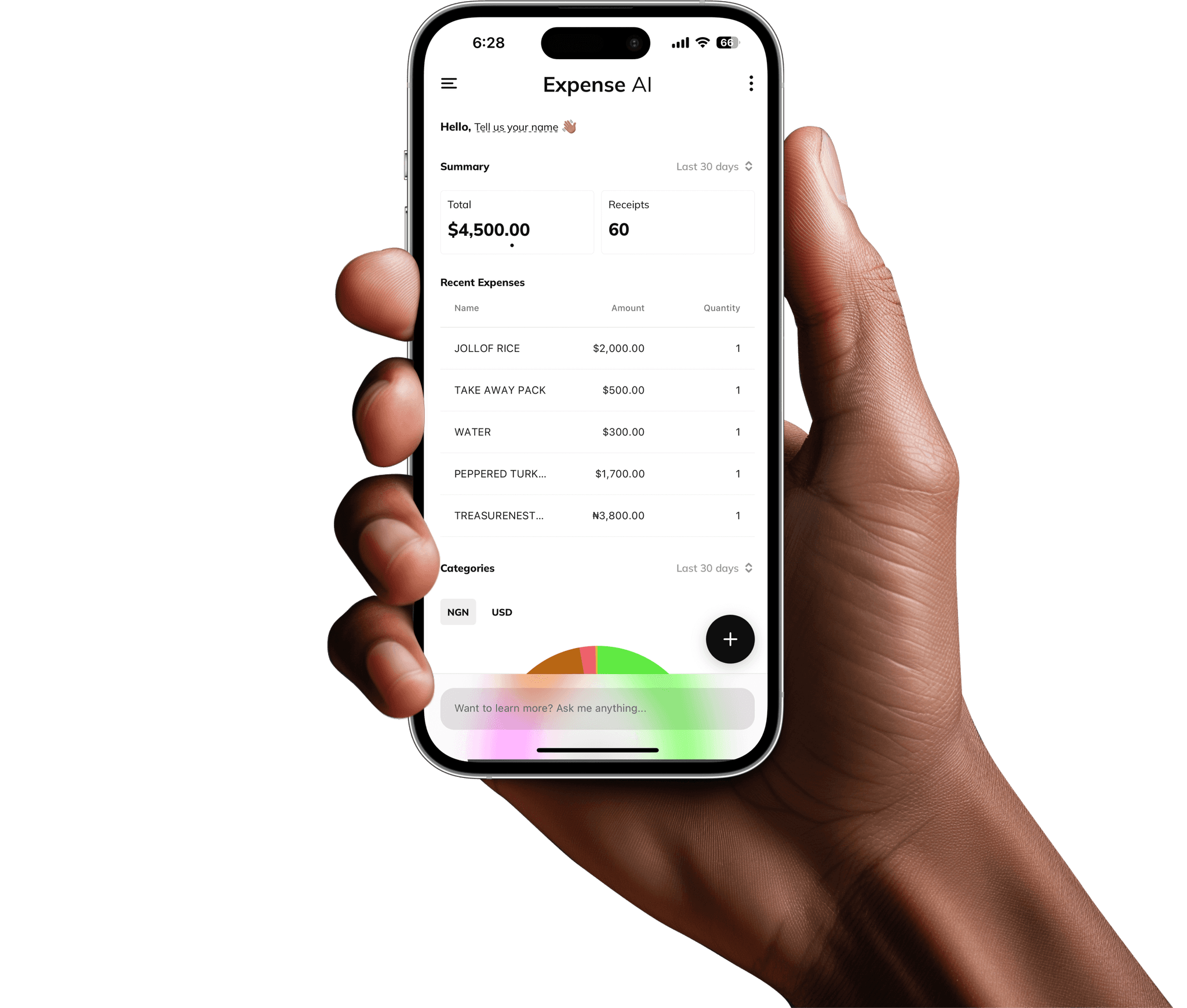 image of the expense ai app